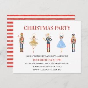 Invitation Simple 5 caractères Nutcracker fête de Noël