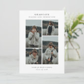 Invitation Simple 5 photo Collage de la fête de graduation (Debout devant)