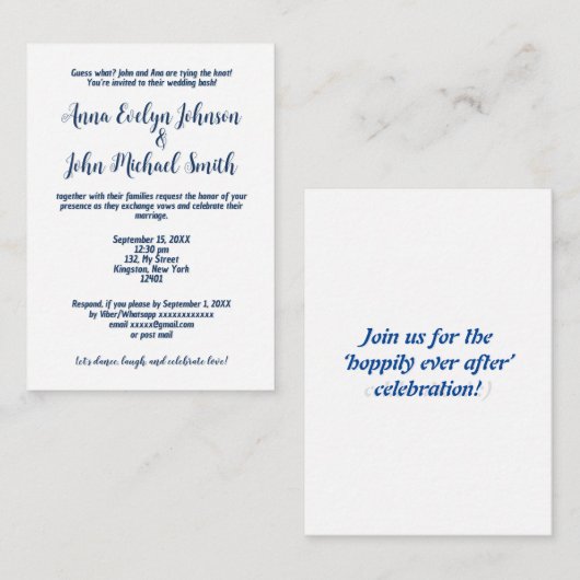 Invitation simple à désherber plat (Devant / Derrière)