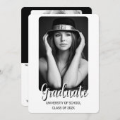 Invitation simple à deux diplômes photo (Devant / Derrière)