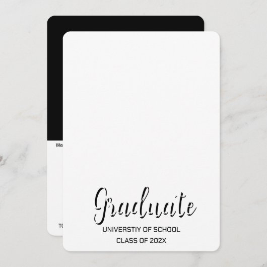 Invitation simple à deux diplômes photo (Devant / Derrière)