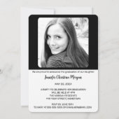 Invitation simple à deux diplômes photo (Dos)