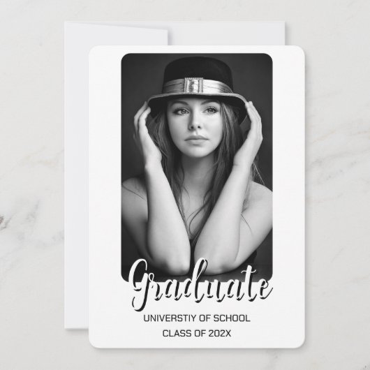 Invitation simple à deux diplômes photo (Devant)