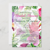 Invitation simple à douches nuptiales tropicales (Devant)