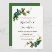 Invitation Simple À feuillage persistant verdure Floral Maria (Devant / Derrière)