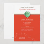 Invitation simple à la douche nuptiale à fleurs (c (Devant / Derrière)