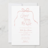 Invitation simple à la douche nuptiale en bois ros (Devant)