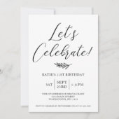 Invitation simple à la fête d'anniversaire (Devant)