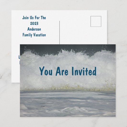Invitation simple à un rassemblement de vacances à (Devant / Derrière)