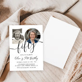 Invitation Simple Adult 50th Birthday Black and White