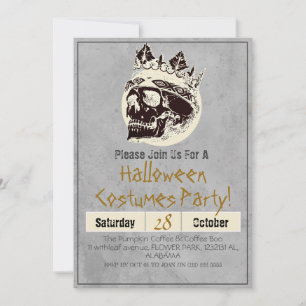 Invitation Simple Adulte Vintage Halloween Party Gothique crâ