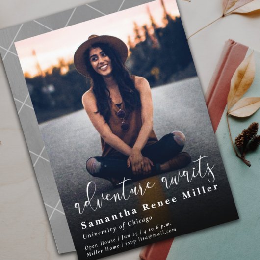 Invitation Simple Adventure Attend un diplôme photo