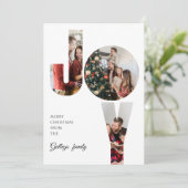 Invitation Simple Aesthetic Family Photo Christmas Card (Debout devant)