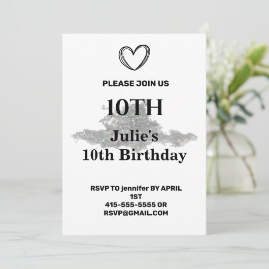 Invitation Simple ajout minimal du nom de texte du logo (Debout devant)