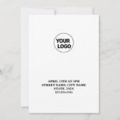 Invitation Simple ajout minimal du nom de texte du logo (Dos)