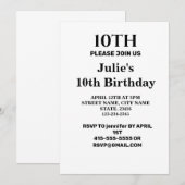 Invitation Simple ajout minimal du nom de texte du logo (Devant / Derrière)