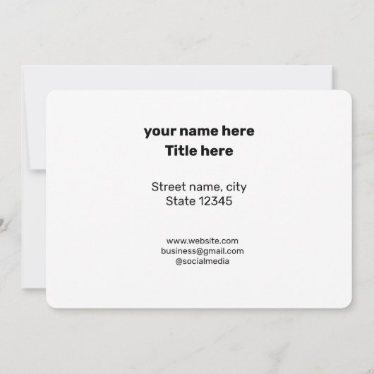 Invitation Simple ajout minimal du nom de texte du logo (Dos)