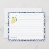 Invitation Simple Amalfi Citron Carrelage Bleu Conseils pour (Devant)