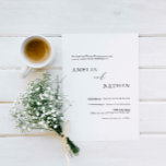 Invitation Simple and modern contemporary photo wedding<br><div class="desc">Invite guests to your wedding with this simple typographic customisable wedding invitation,  which features a classic font. The photo on the back of the card can be changed or removed entirely if prefered. This wedding invitation is perfect for any season.</div>