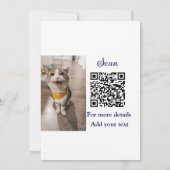 Invitation Simple animal name details QR code add text photo (Dos)