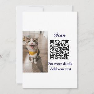 Invitation Simple animal name details QR code add text photo