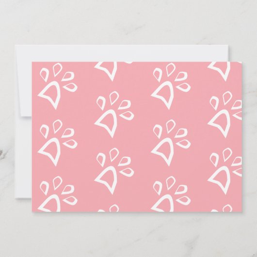 Invitation Simple Anniversaire Chien Os Paw ty Party Crème ro (Dos)