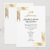 Invitation Simple anniversaire de mariage en or (Devant / Derrière)