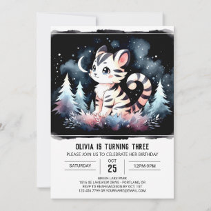 Invitation Simple Anniversaire de Rêve de Tigre