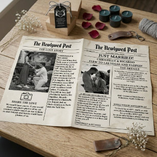 Invitation Simple annonce de mariage dans un journal pour jeu