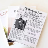 Invitation Simple annonce de mariage dans un journal pour jeu