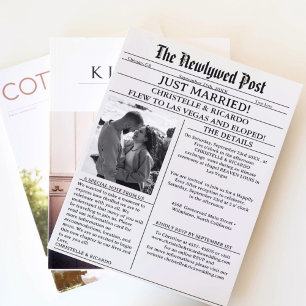 Invitation Simple annonce de mariage dans un journal pour jeu