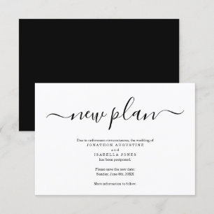 Invitation Simple Annonce de Report de Mariage