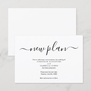 Invitation Simple Annonce de Report de Mariage