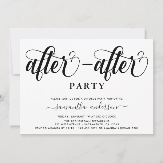Invitation Simple après la fête de divorce (Devant)