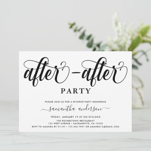 Invitation Simple après la fête de divorce (Debout devant)