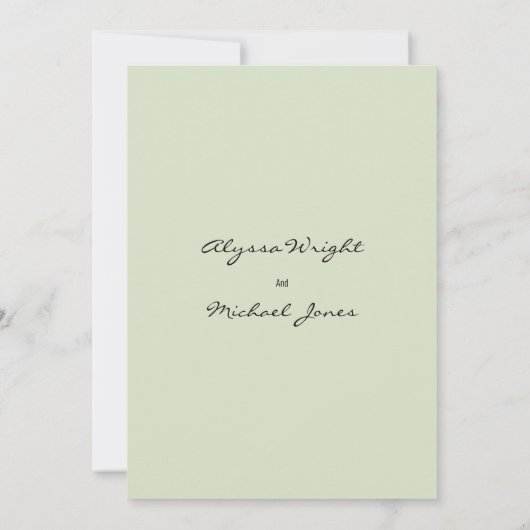 Invitation Simple aquarelle rose menthe lilas feuille Mariage (Dos)