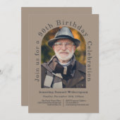 Invitation Simple Arc 90e fête d'anniversaire avec photo (Devant / Derrière)