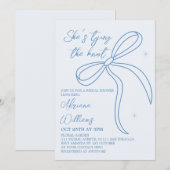 Invitation Simple Arc Bridal Shower Bleu (Devant / Derrière)