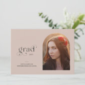 Invitation Simple Arc Photo Faded Blush Graduation Party (Debout devant)