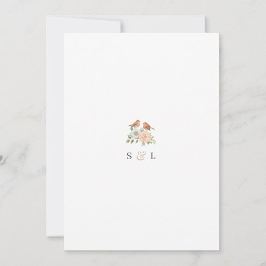 Invitation Simple arche amour oiseaux enregistrer l'invitatio (Dos)