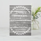 Invitation simple Arrière - plan de bois (Debout devant)