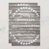 Invitation simple Arrière - plan de bois (Devant / Derrière)