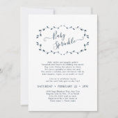 Invitation Simple arrosage de bébé de la Marine Botanique (Devant)