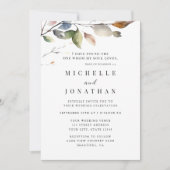 Invitation Simple automne laisse Bible Verse Mariage chrétien (Devant)