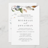 Invitation Simple automne laisse Bible Verse Mariage chrétien (Devant / Derrière)