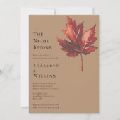 Invitation Simple Automne Mariage En Terracotta La Nuit Avant (Devant)