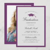 Invitation simple avec bordure violette pour la cé (Devant / Derrière)