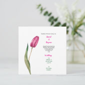 Invitation simple avec fleur de tulipe (Debout devant)