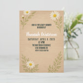Invitation simple Baby shower de marguerite rustiq (Debout devant)
