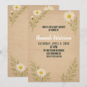 Invitation simple Baby shower de marguerite rustiq (Devant / Derrière)